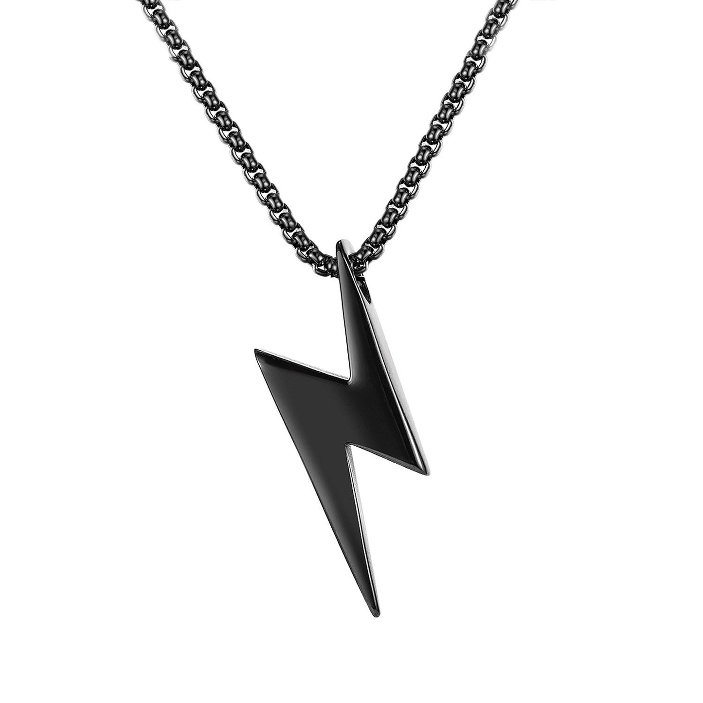 Stainless Steel Lightning Pattern Role Chain Necklace