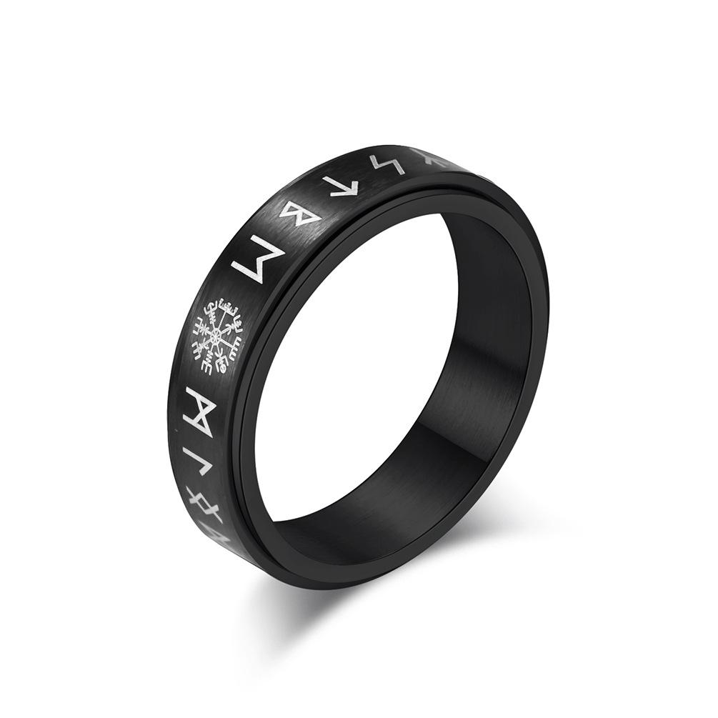 Viking Snowflake Symbol Stainless Steel Spinner Ring