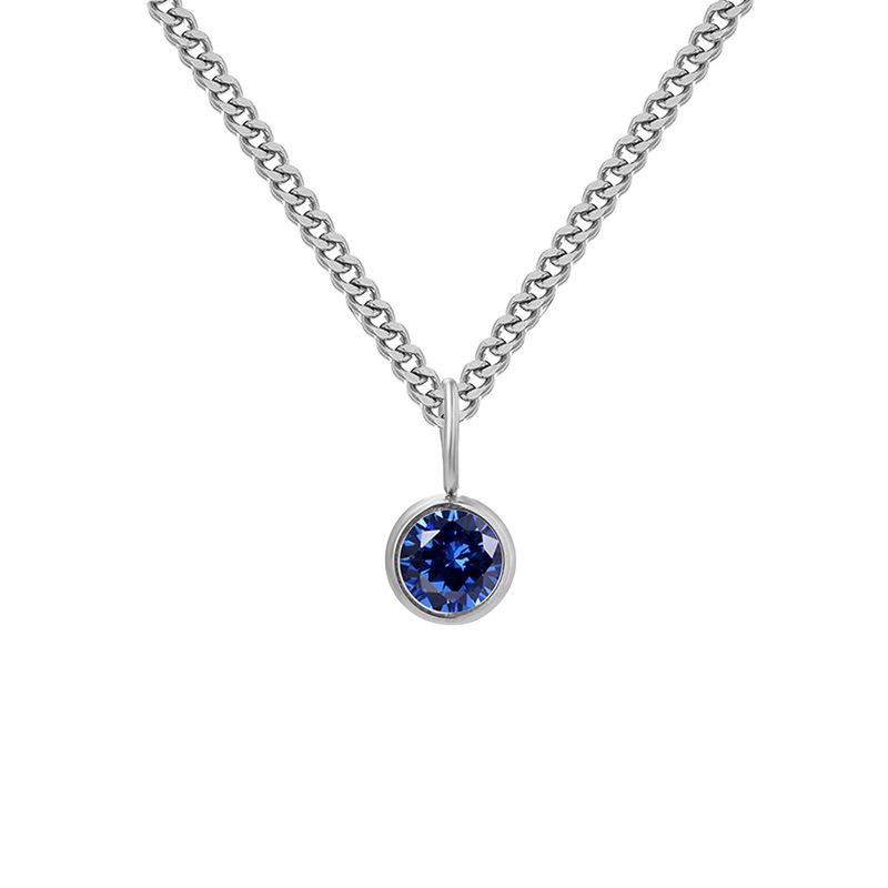 Curb Chain Birthstone Necklace