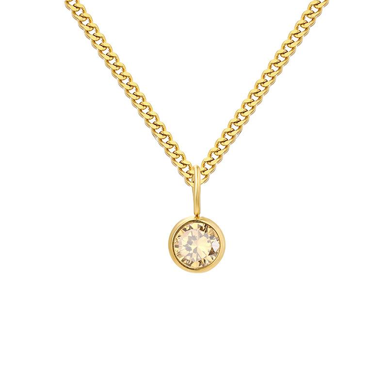 Curb Chain Birthstone Necklace