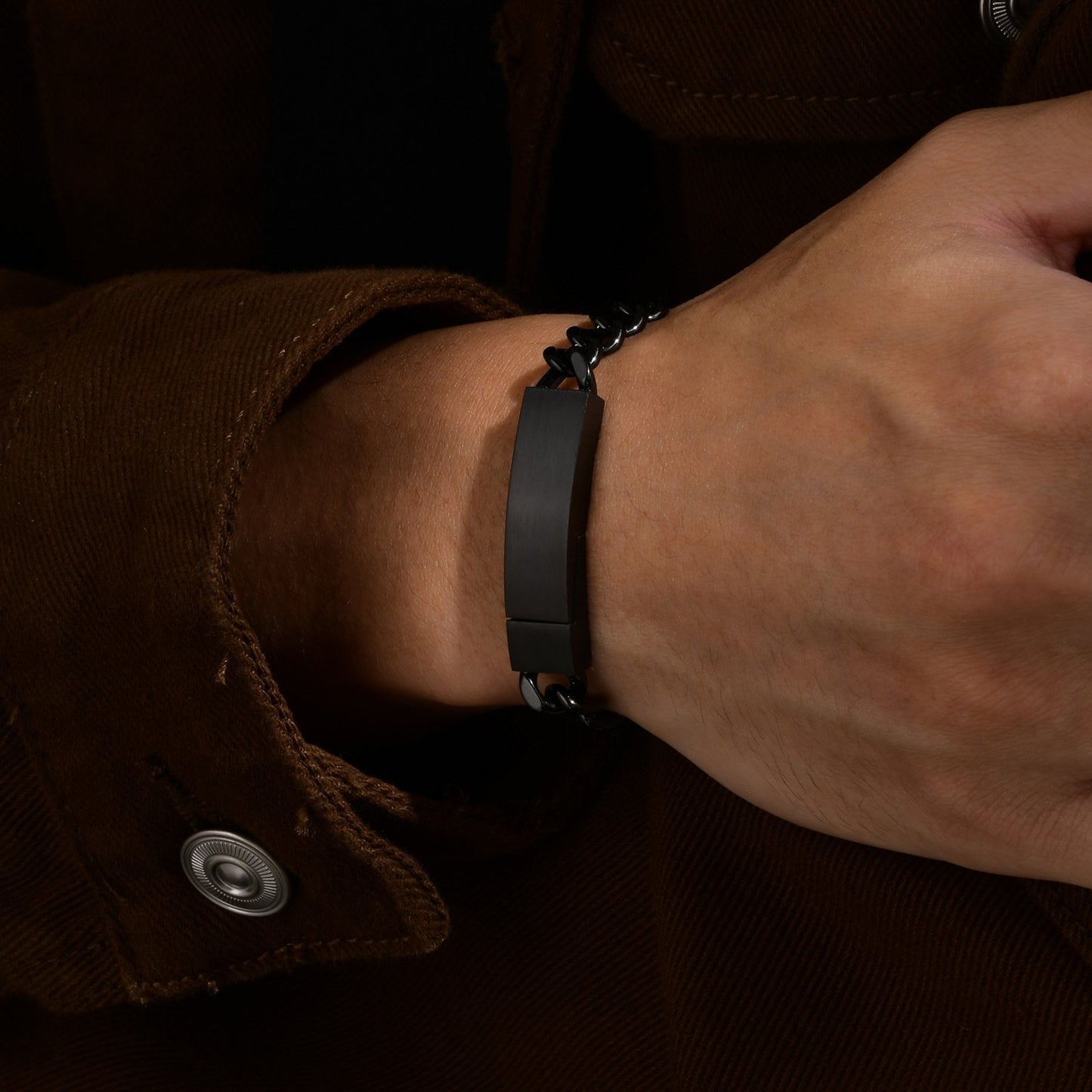 Stainless Steel Cuban Chain Magnetic Blank Bracelet