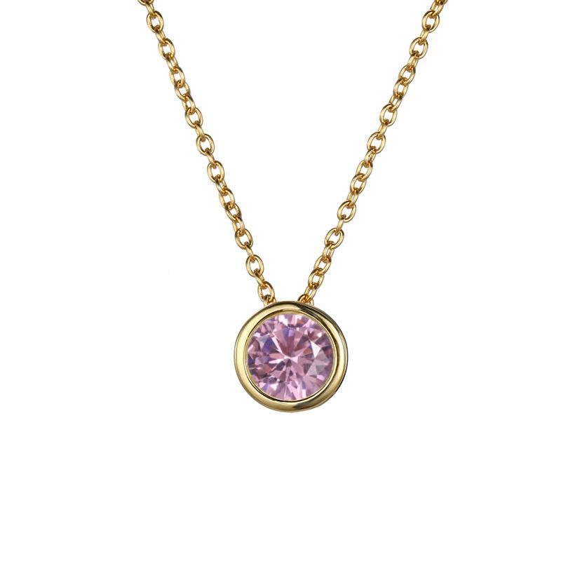 Stainless Cable Chain Birthstone Pendant Necklace