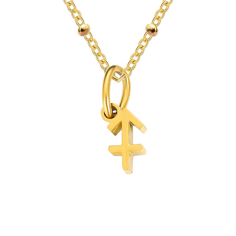 Stainless Steel Ball Chain Zodiac Necklace