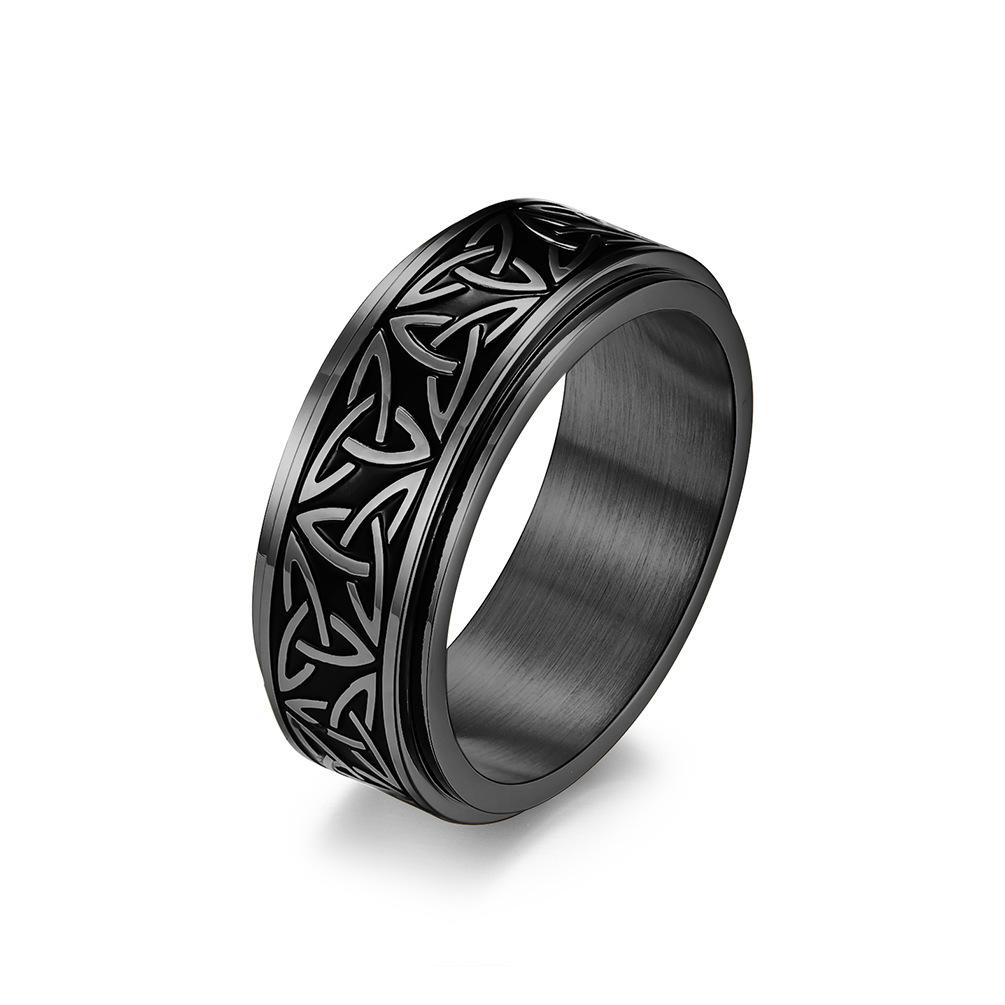 Celtic Knot Polished Stainless Steel Spinner Ring
