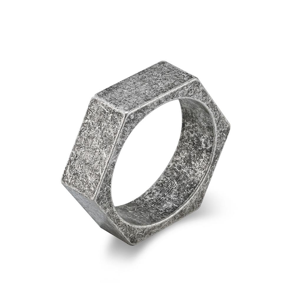 Polished Hexagon Stainless Steel Blank Ring