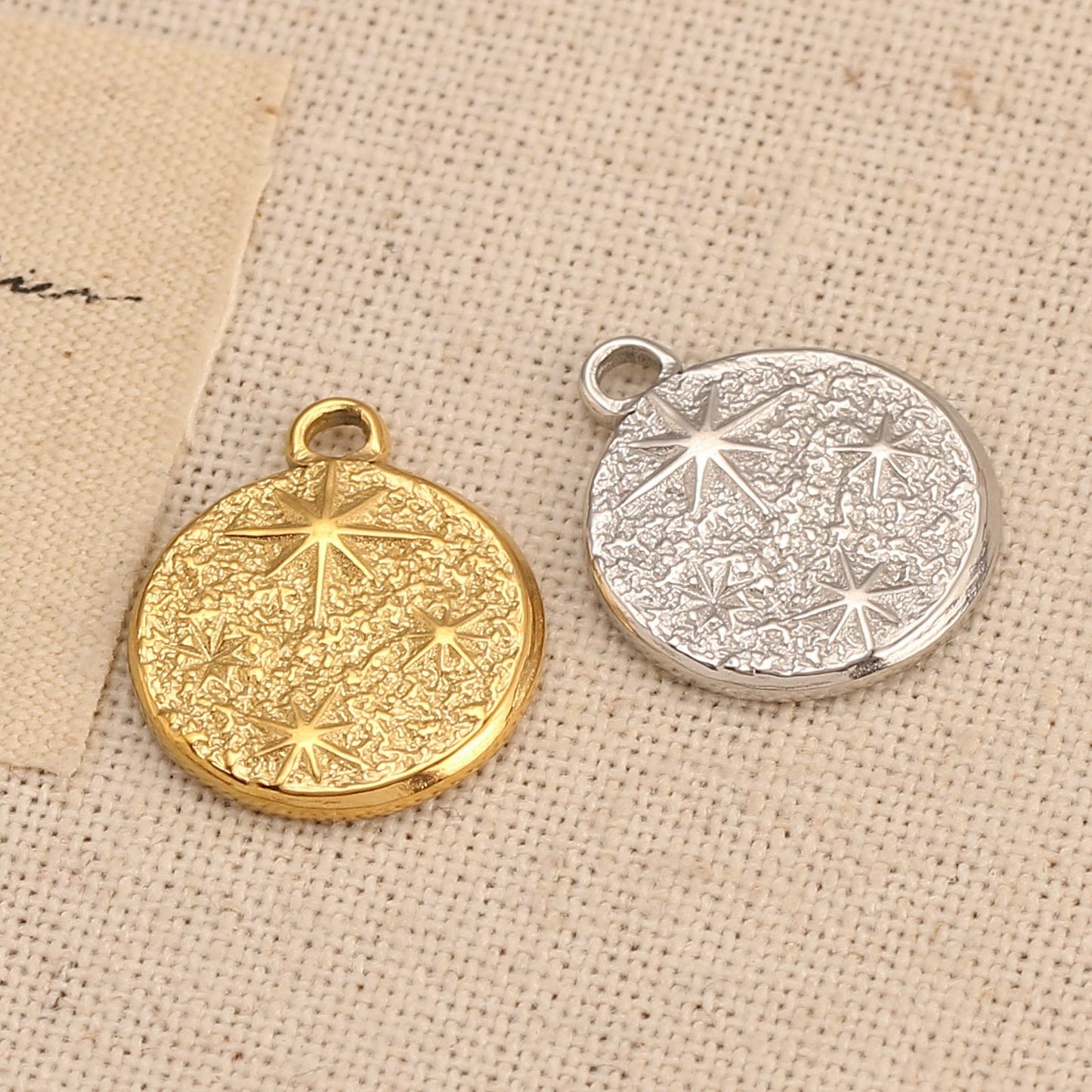 Stainless Steel Irregular Round Star Pendant