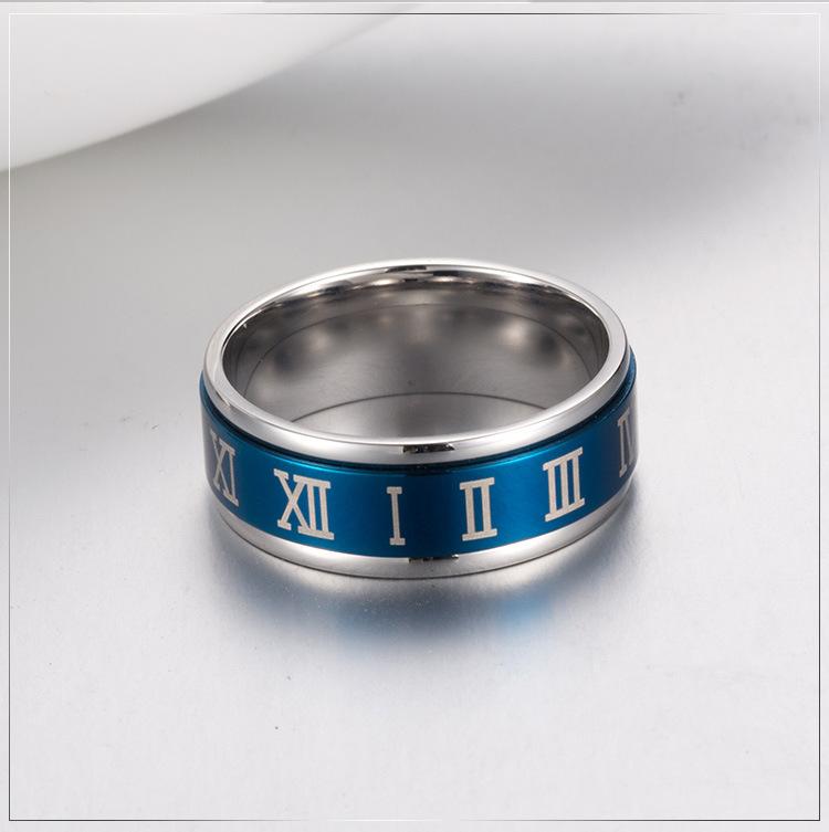 Roman Numerals Men's Spinner Ring