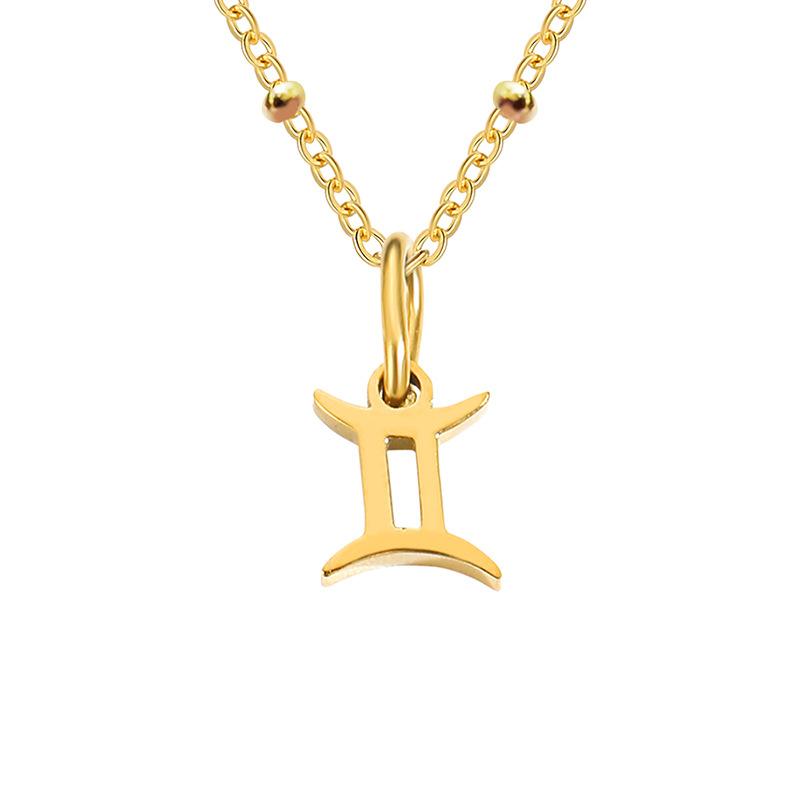 Stainless Steel Ball Chain Zodiac Necklace