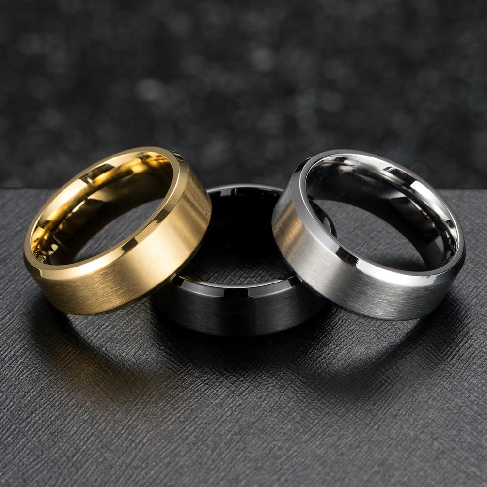 Brushed Middle Surface with Beveled Stainless Steel Blank Ring