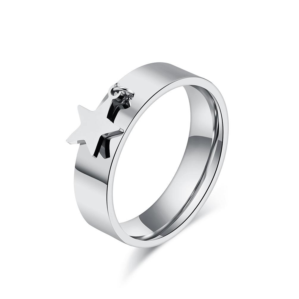 Polished Stainless Steel Blank Ring with Cross Charm