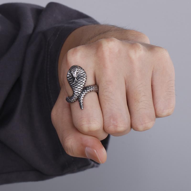 Stainless Steel Punk Snake Ring