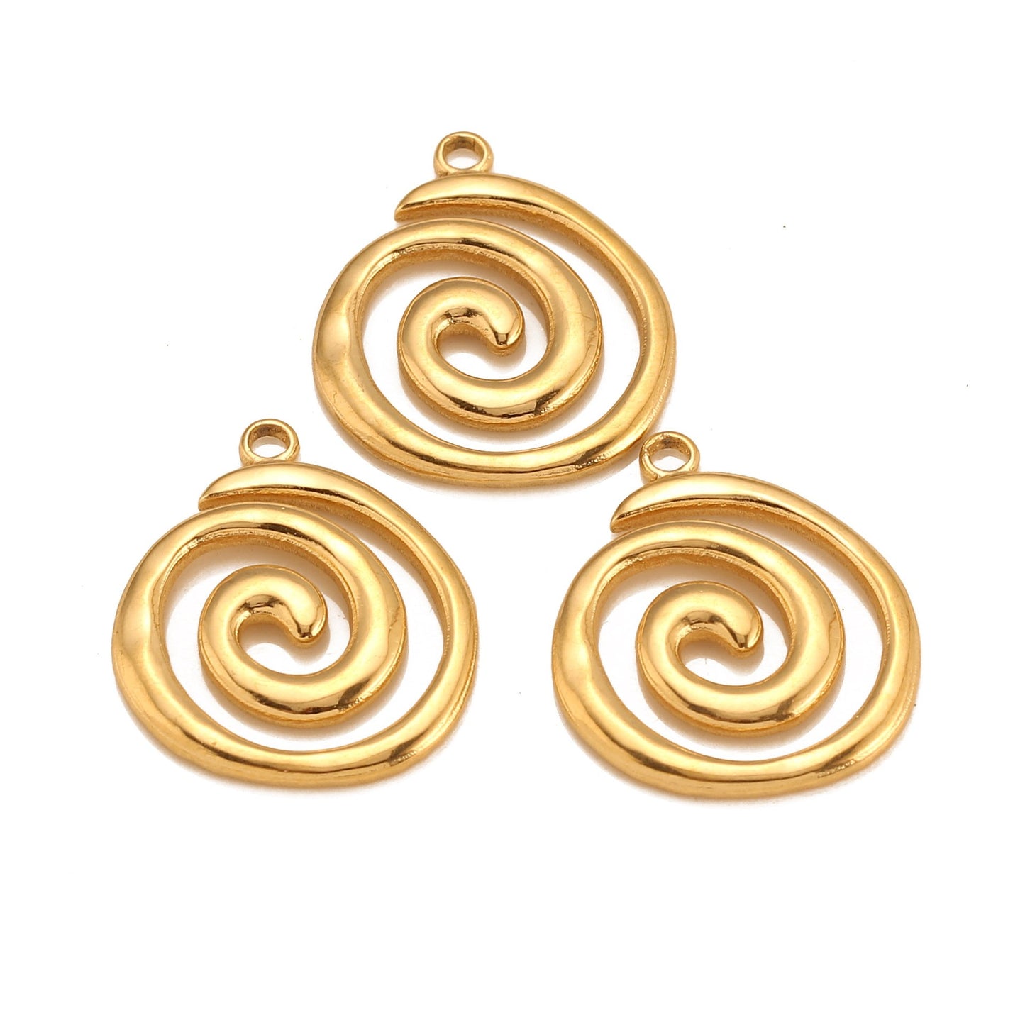 Pendentif en forme de cercle en spirale en acier inoxydable