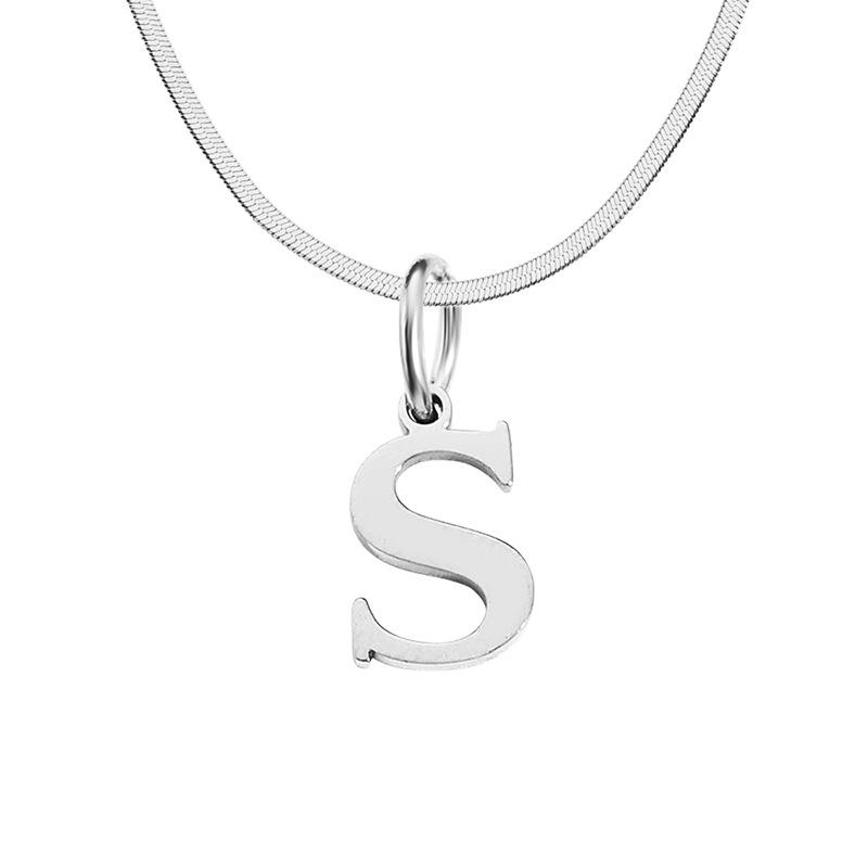 Stainless Steel Snake Chain Letter Choker