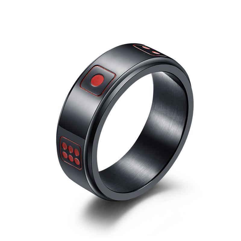 Stainless Steel Dice Spinner Couple Ring