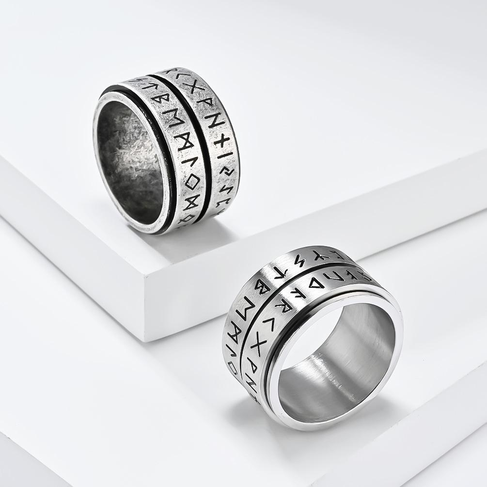 Men's Double Layer Viking Stainless Steel Spinner Ring
