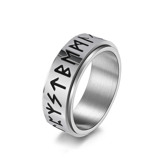 Viking Religious Stainless Steel Spinner Ring