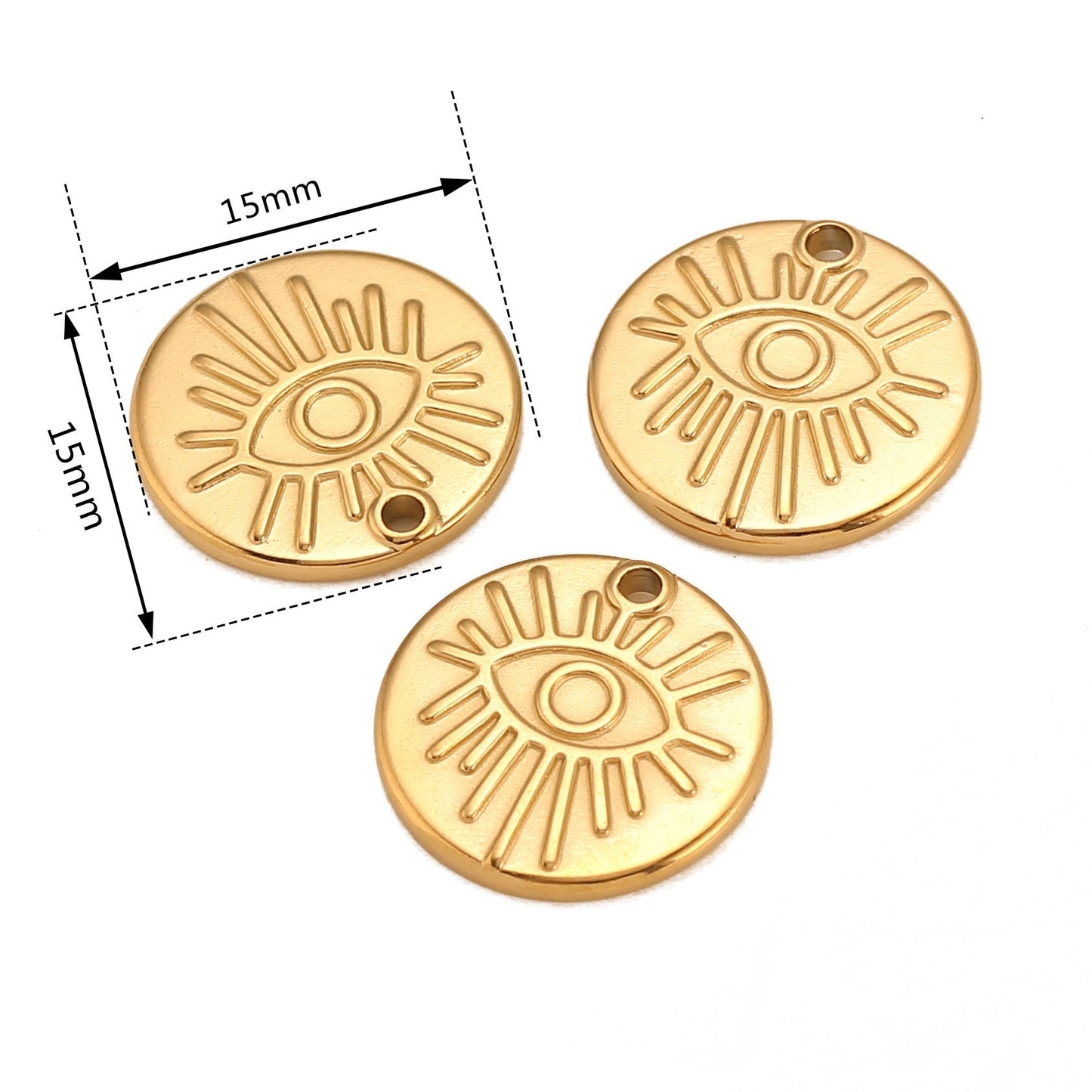 Pendentif œil rond en acier inoxydable