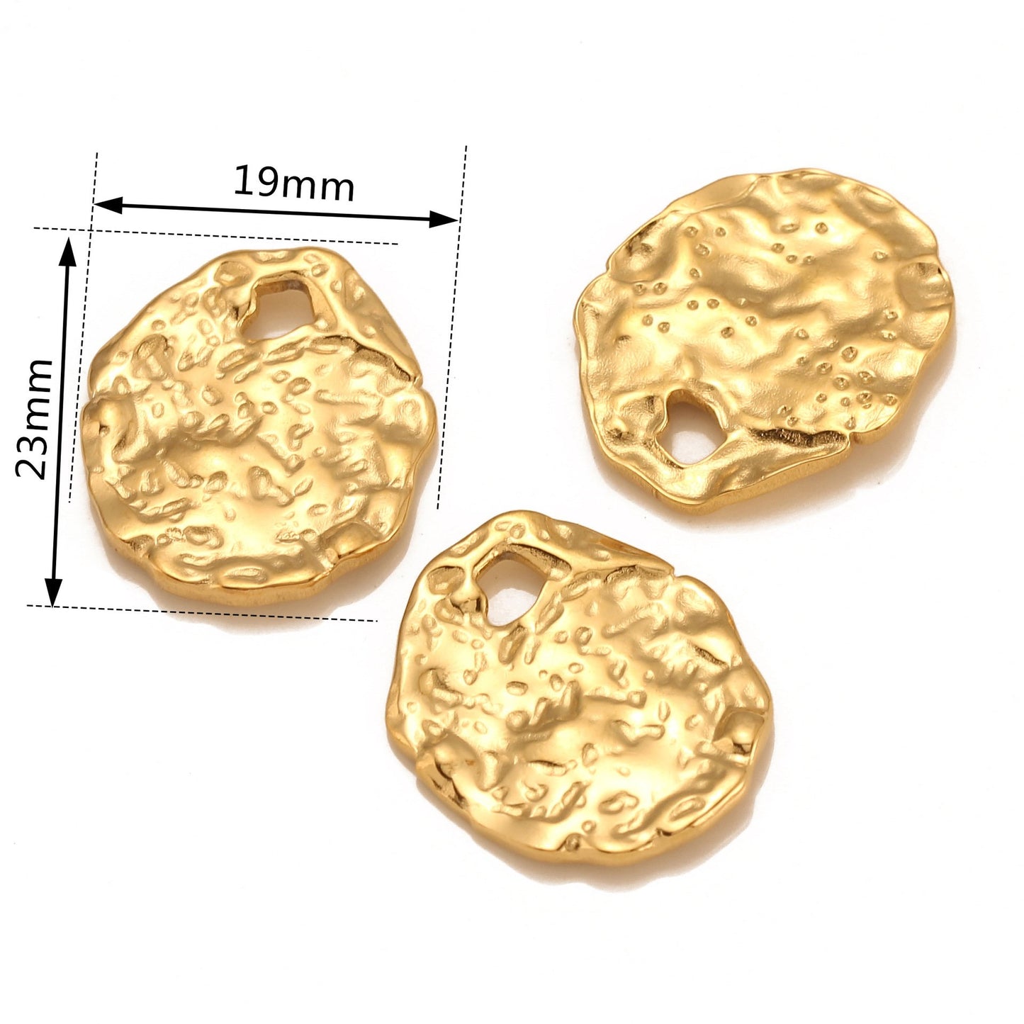 Stainless Steel Texture Irregular Round Pendant