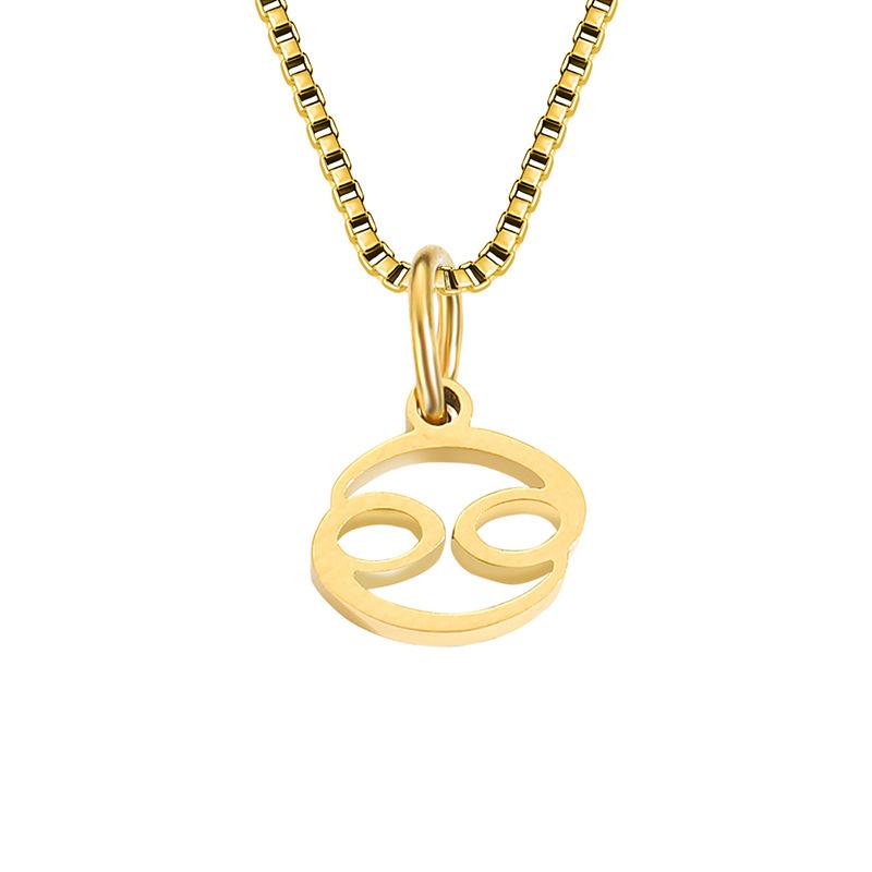 Men and Women Box Chain Zodiac Necklace