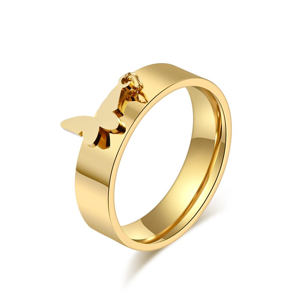 Polished Stainless Steel Blank Ring with Cross Charm