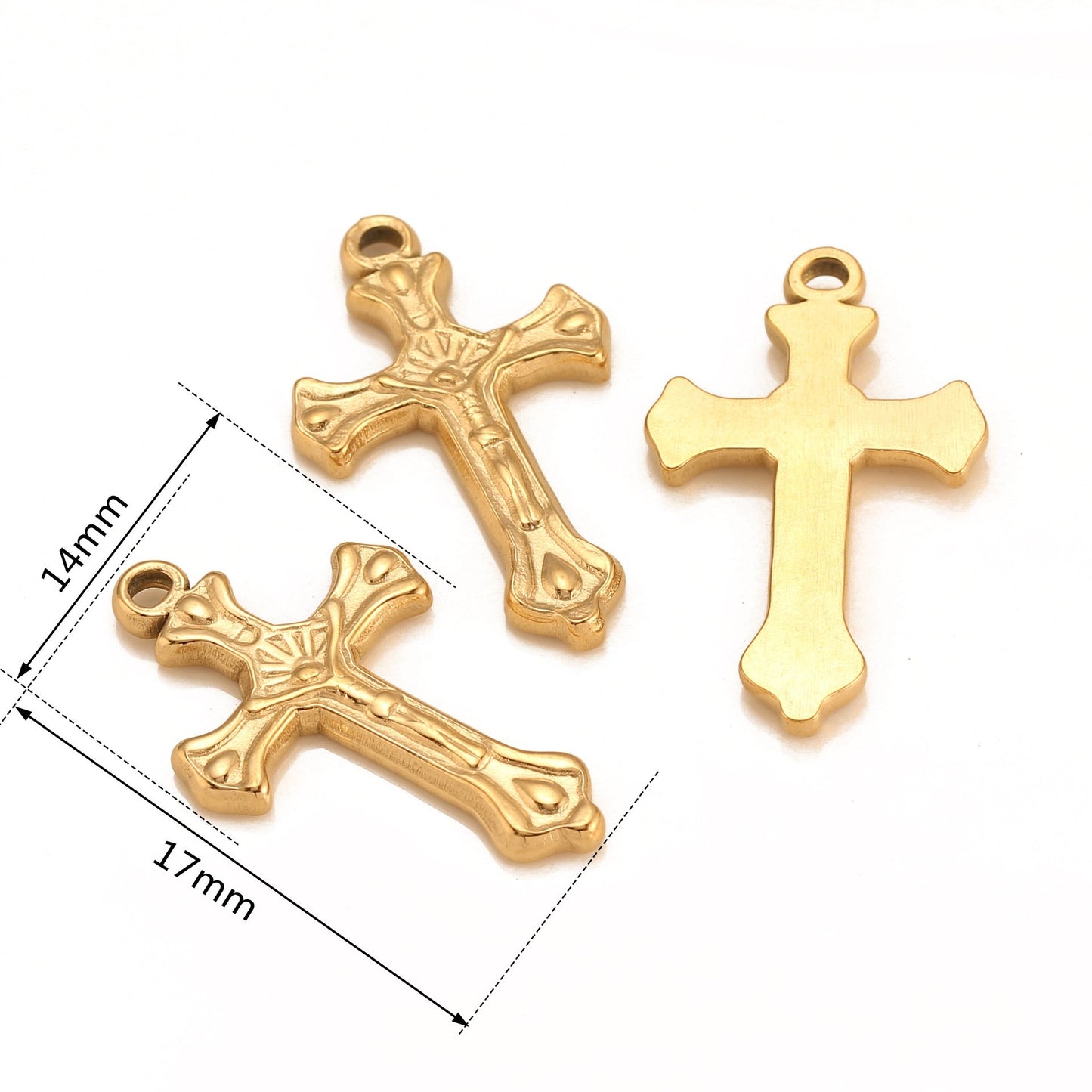 Pendentif croix rétro en acier inoxydable