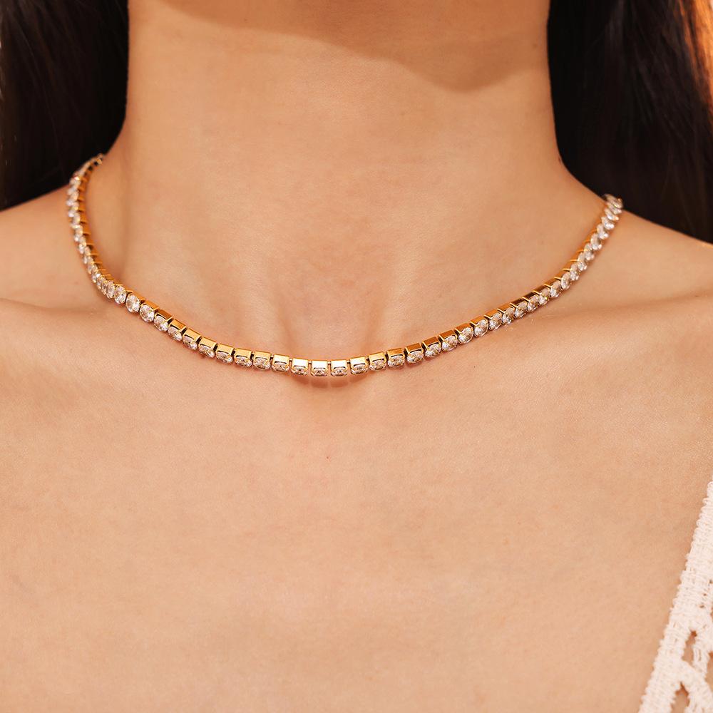 5mm Cubic Zirconia Tennis Chain Necklace
