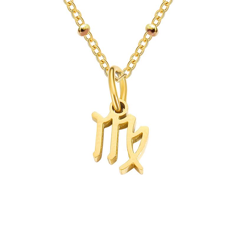 Stainless Steel Ball Chain Zodiac Necklace