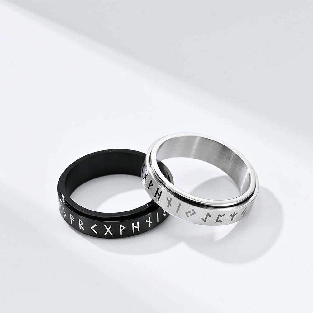 Viking Snowflake Symbol Stainless Steel Spinner Ring