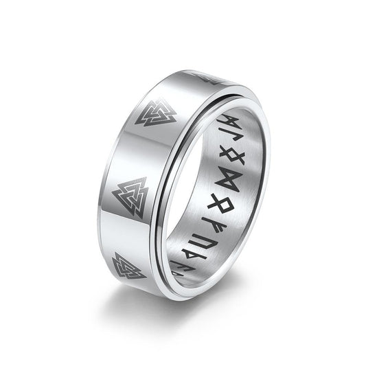 Men's Viking Spinner Stainless Steel Ring