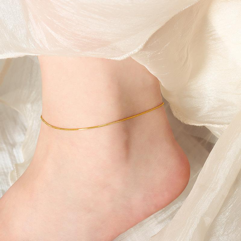 18K Gold PVD Snake Stainless Steel Anklet
