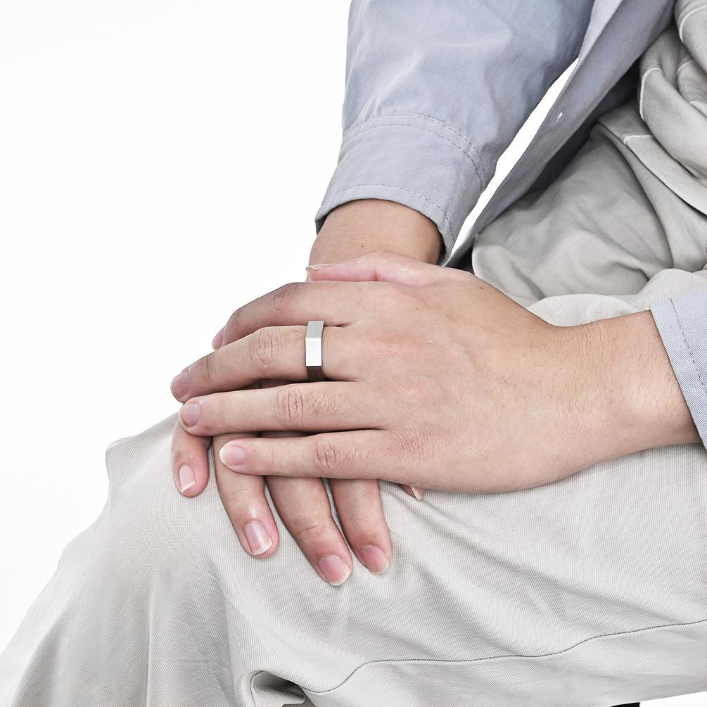 Polished Hexagon Stainless Steel Blank Ring