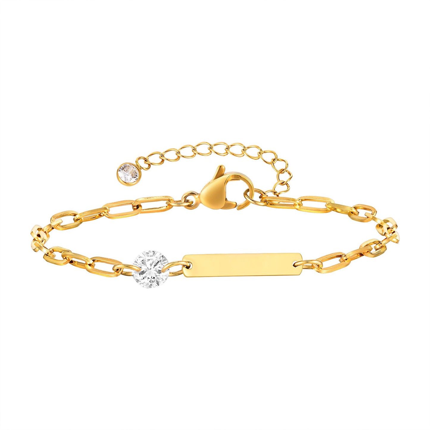 Stainless Steel Square Bar Blank Bracelet