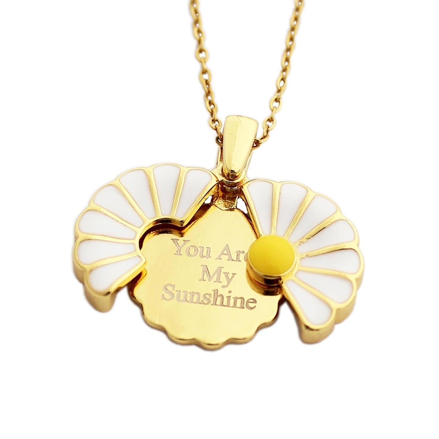 Stainless Steel Daisy Locket Blank Necklace