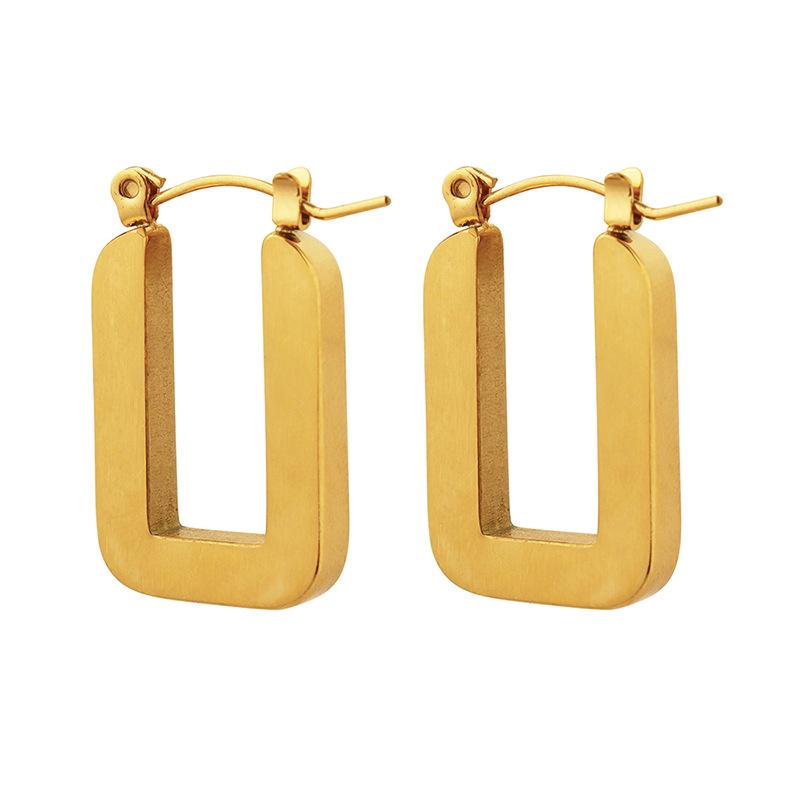 Boucles d'oreilles créoles en or 18 carats brossé PVD