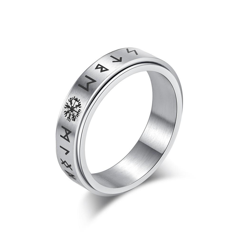 Viking Snowflake Symbol Stainless Steel Spinner Ring