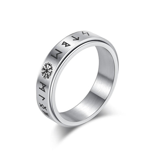 Viking Snowflake Symbol Stainless Steel Spinner Ring