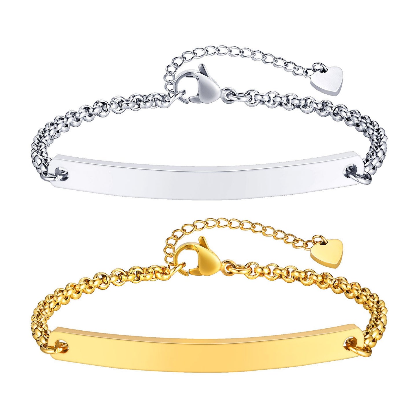Stainless Steel Blank 50x5mm Curved Bar Bracelet