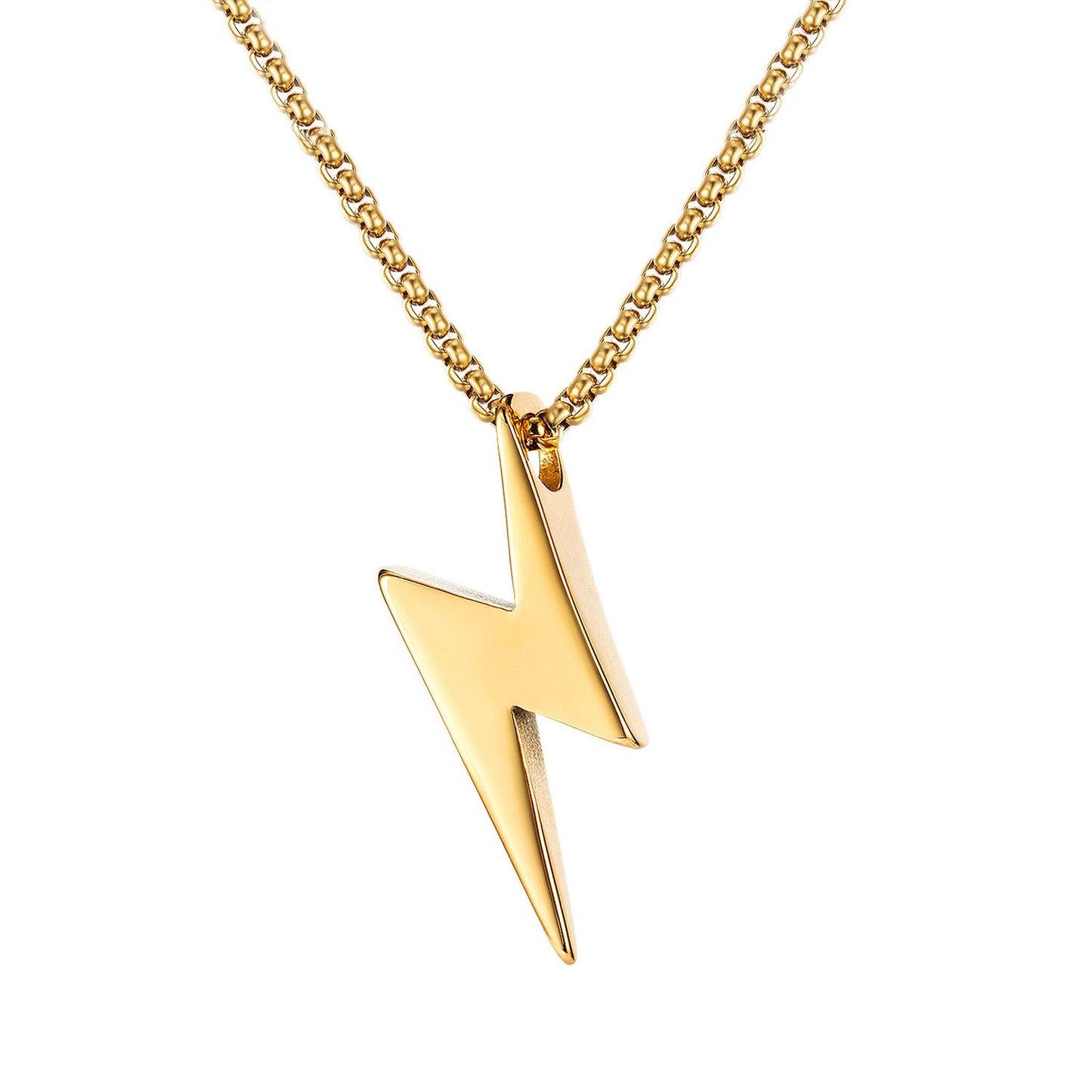 Stainless Steel Lightning Pattern Role Chain Necklace