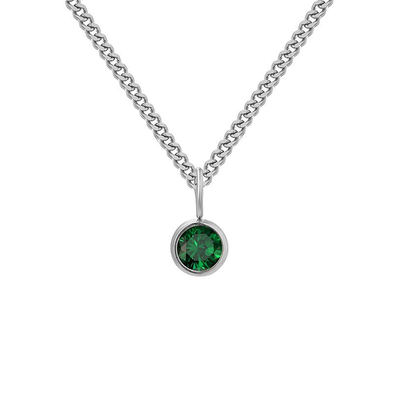 Curb Chain Birthstone Necklace