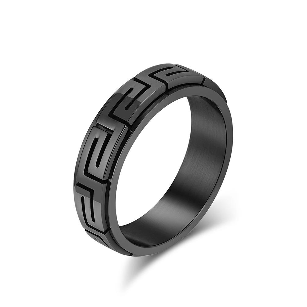 Great Wall Textured Stainless Steel Spinner Ring