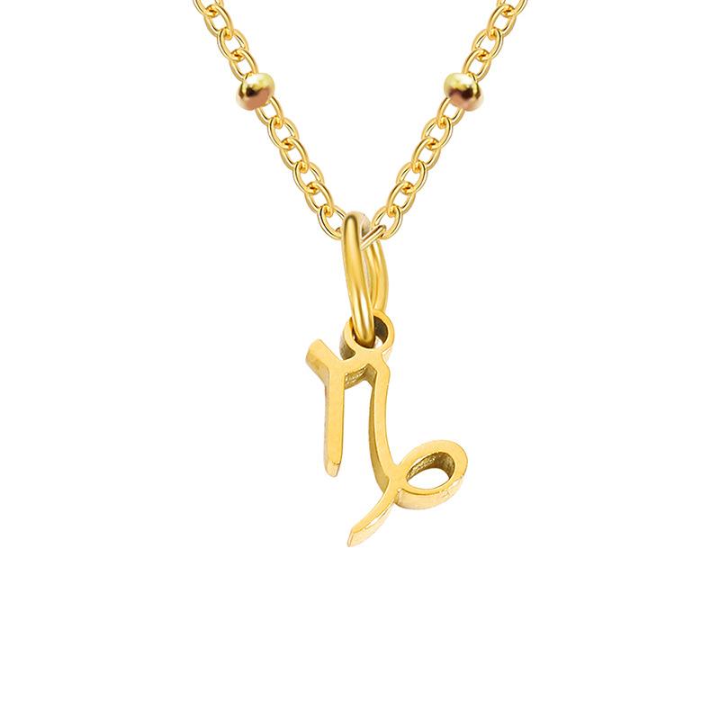 Stainless Steel Ball Chain Zodiac Necklace