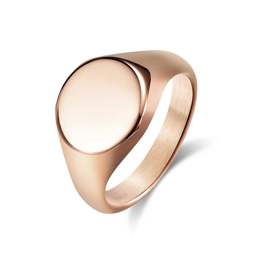 Polished Stainless Steel Signet Blank Ring