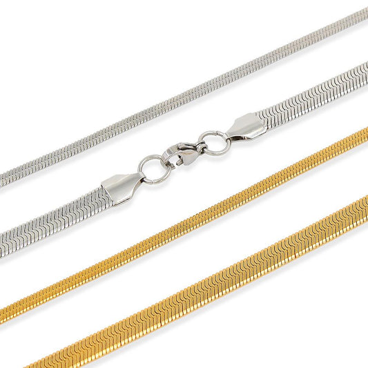 Stainless Steel Flat Snake Chain