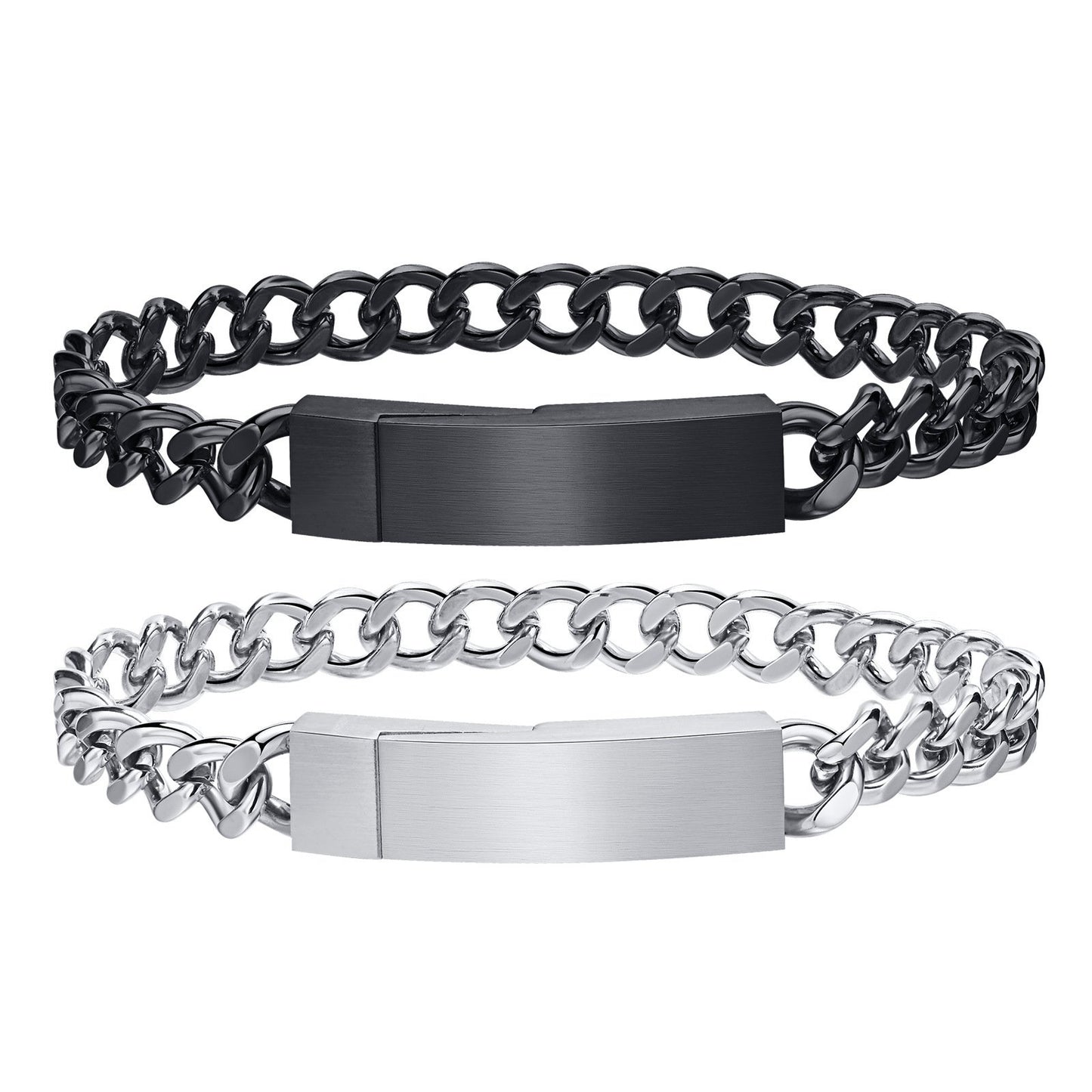 Stainless Steel Cuban Chain Magnetic Blank Bracelet