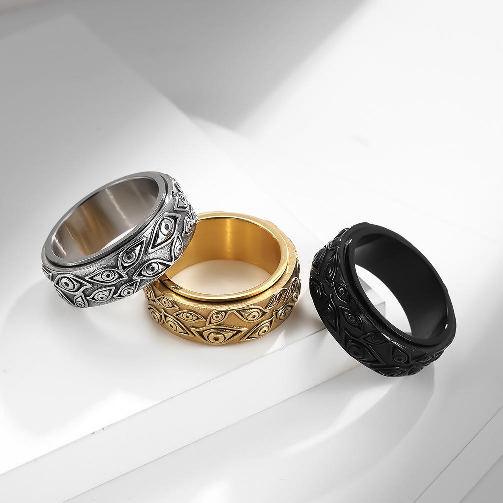 Devil's Eye Stainless Steel Spinner Ring