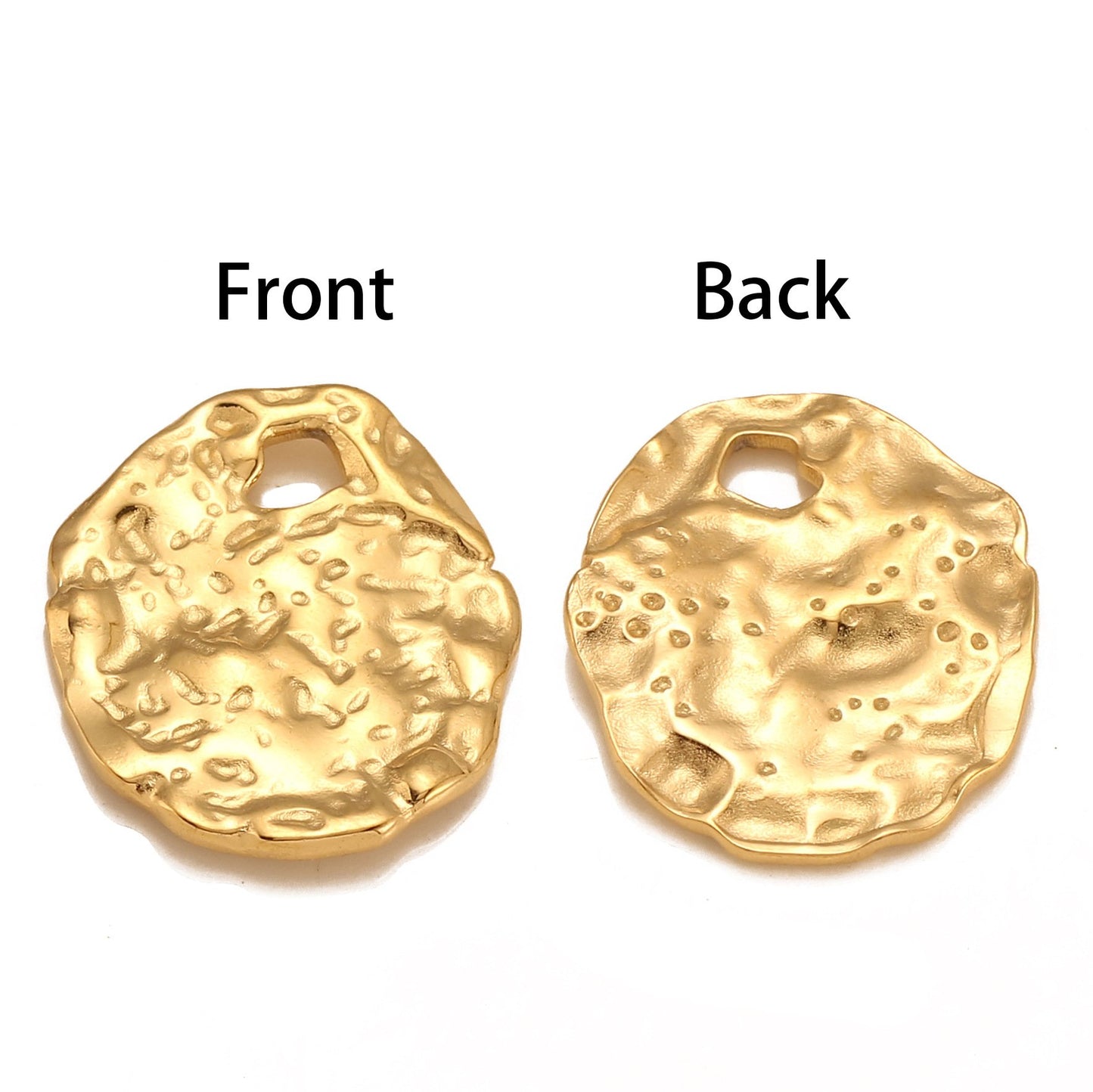 Stainless Steel Texture Irregular Round Pendant