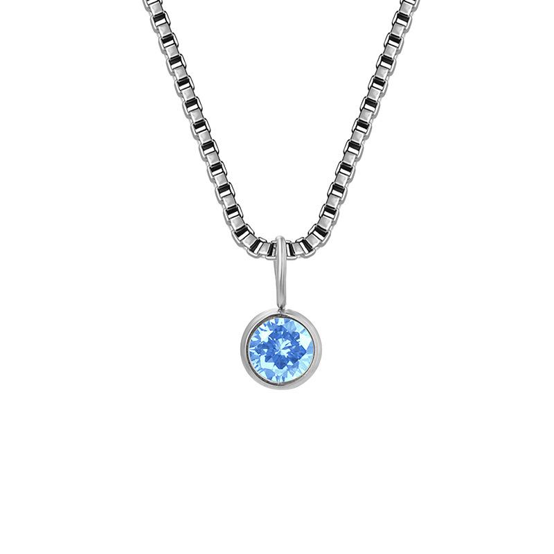 Trends Box Chain Birthstone Necklace