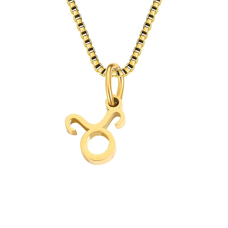 Men and Women Box Chain Zodiac Necklace