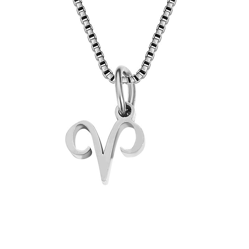 Men and Women Box Chain Zodiac Necklace