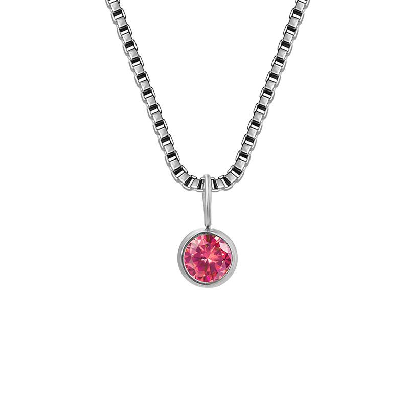 Trends Box Chain Birthstone Necklace